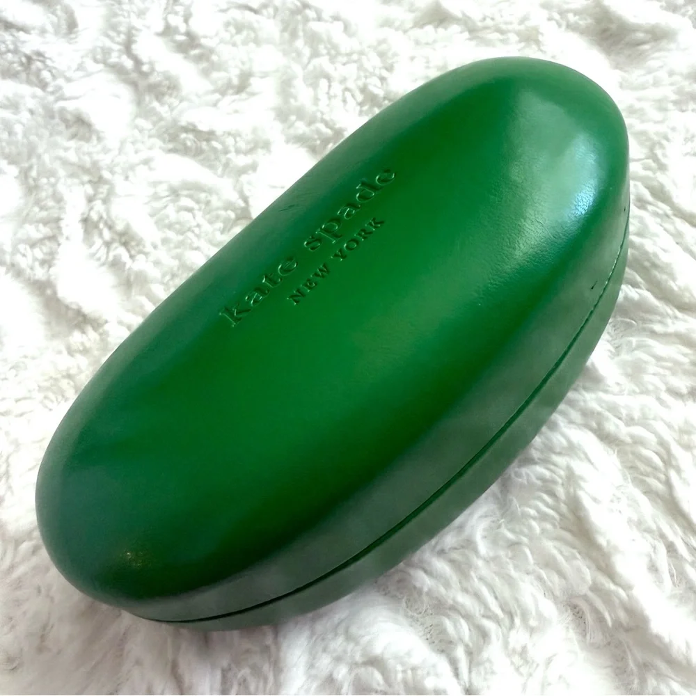 KATE SPADE NEW YORK Hard Sunglasses Case Holder Green Clam Shell